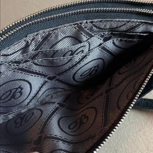 BRIGHTON FERRARA DUET ZIP CROSSBODY POUCH BROWN/BLACK